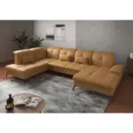 XXXLutz Lauterach - Ihr M&ouml;belhaus bei Bregenz Wohnlandschaft in Echtleder Currygelb