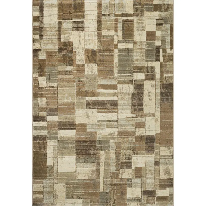 Webteppich 133/195 cm Argentum Grau, Orange, Hellblau