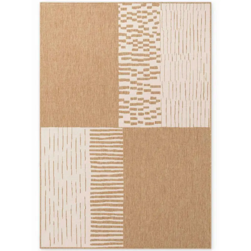 Flachwebeteppich 120/170 cm Haringey Wei&szlig;, Sandfarben