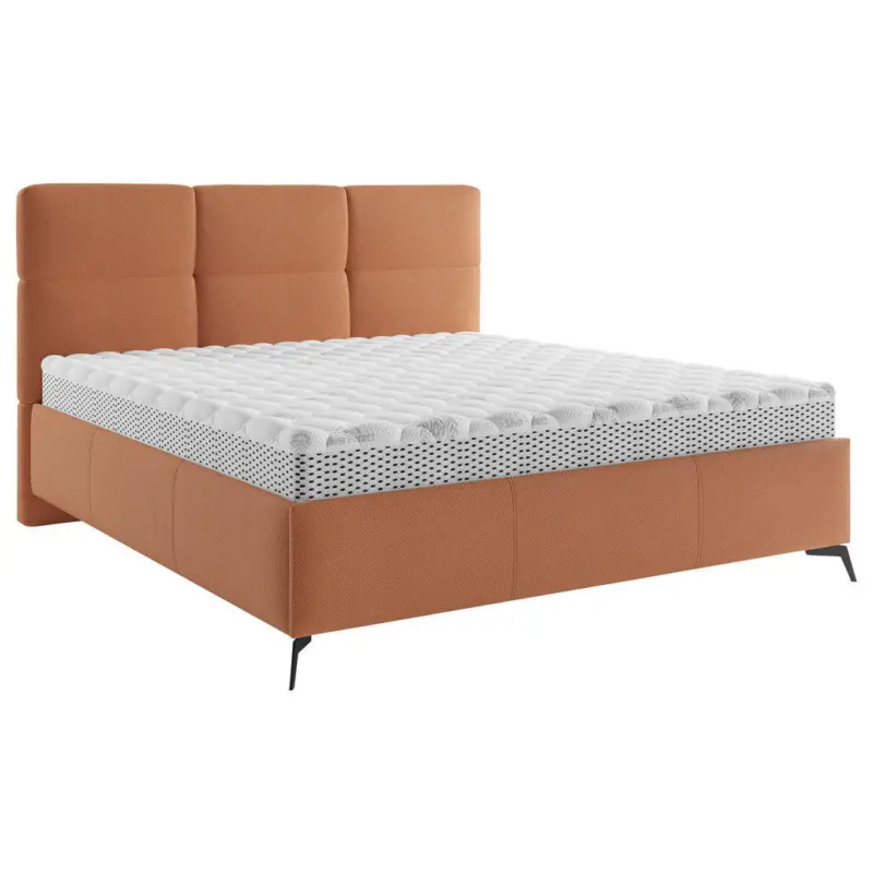 Polsterbett gepolstertes Kopfteil, Lattenrost Rostfarben 180/200 cm