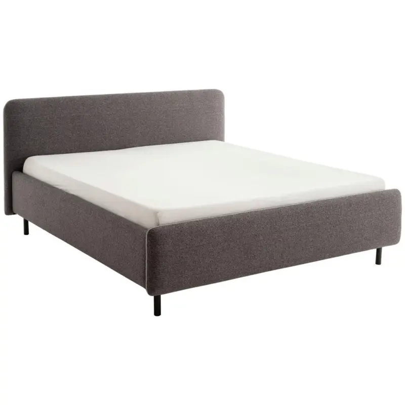 Polsterbett Lattenrost, Bettkasten Anthrazit, Silberfarben 180/200 cm