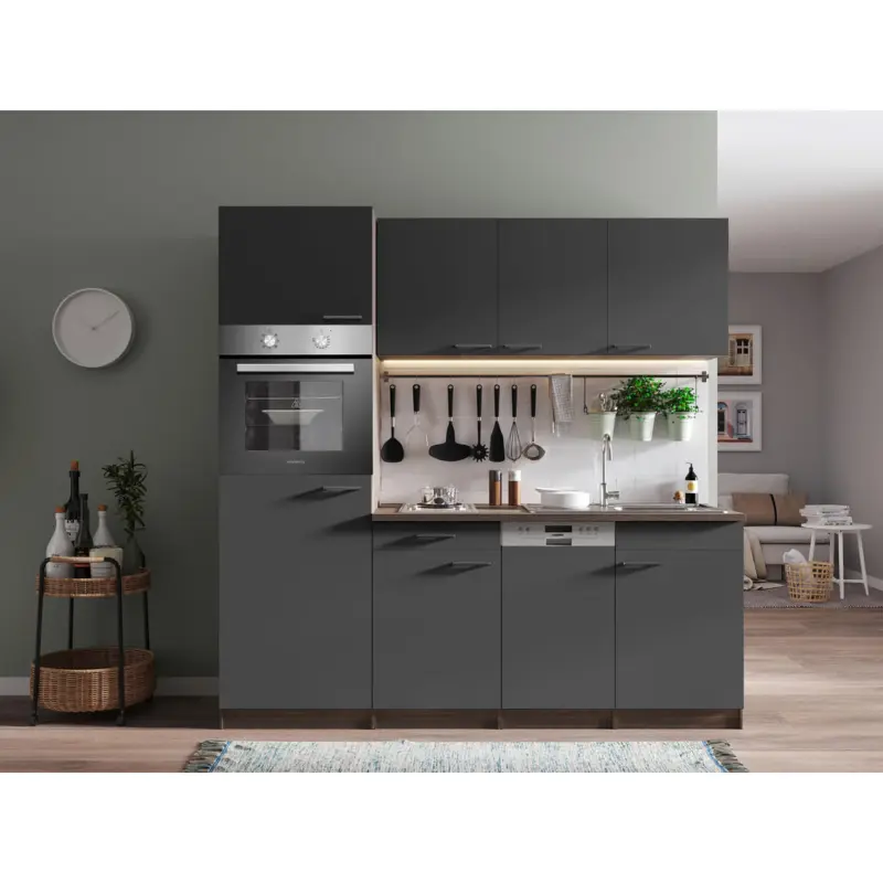 K&uuml;chenblock 205 cm in Grau