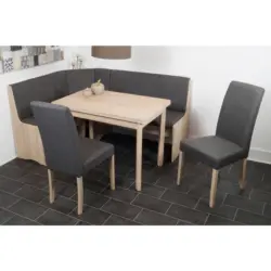 Eckbankgruppe in Textil, Holzwerkstoff Anthrazit, Sonoma Eiche