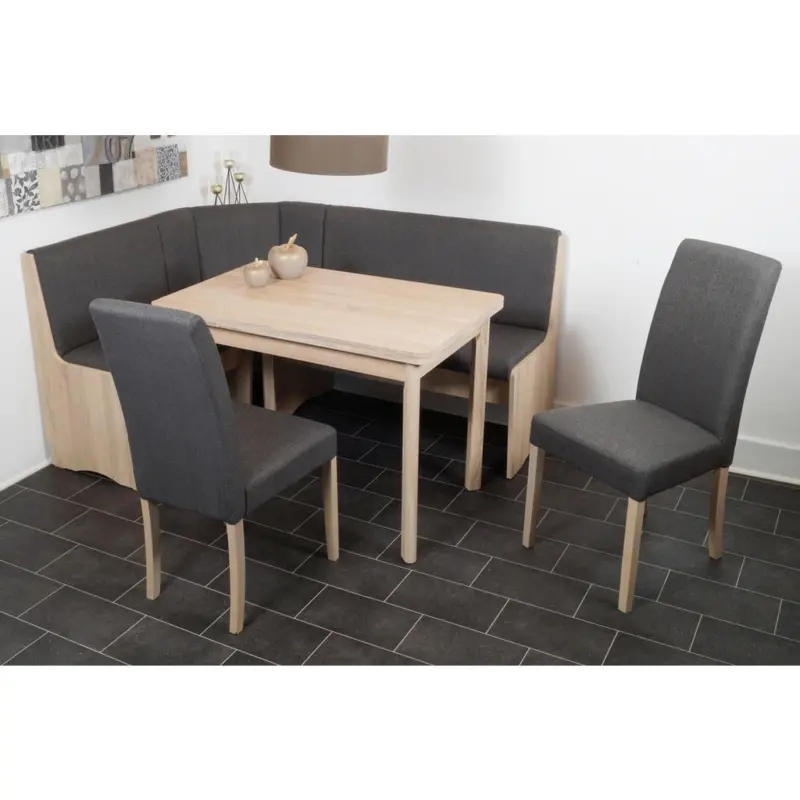Eckbankgruppe in Textil, Holzwerkstoff Anthrazit, Sonoma Eiche