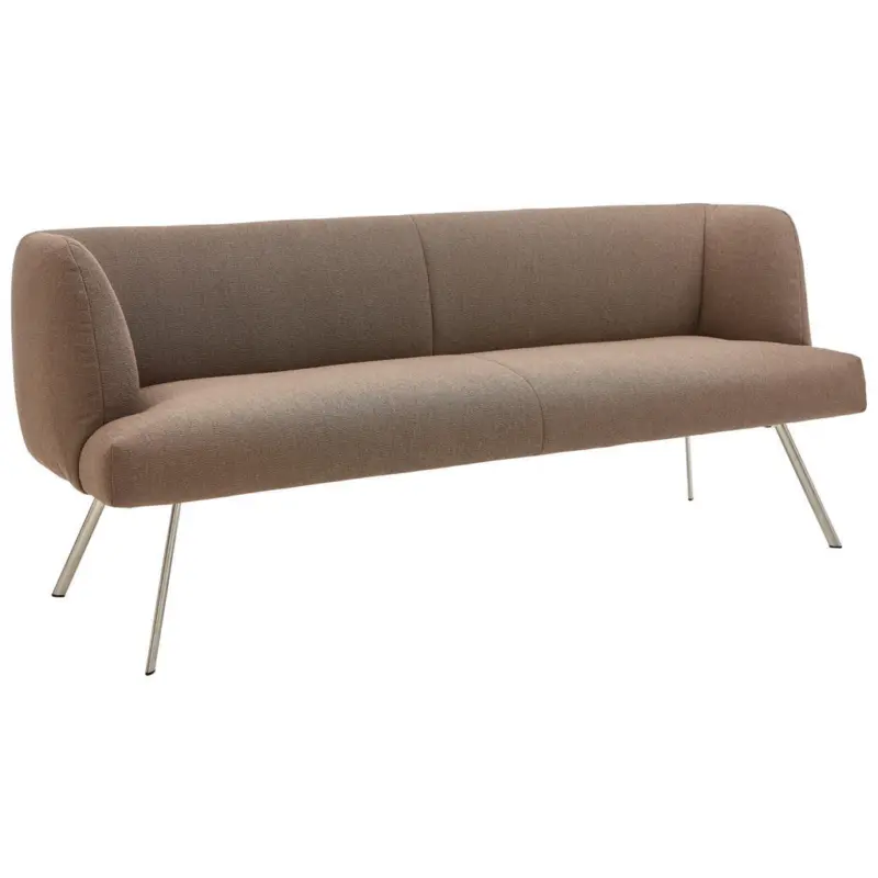Sitzbank 160/87/64 cm in Braun, Edelstahlfarben