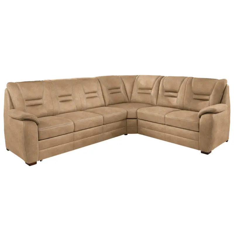 Ecksofa in Lederlook Braun, Grau 234/286 cm
