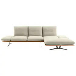Ecksofa in Flachgewebe Beige 314/159 cm