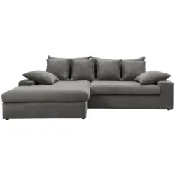Ecksofa in Cord Grau 200/278 cm