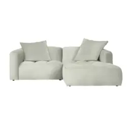 Ecksofa Mosso in Chenille Wei&szlig; 240/173 cm