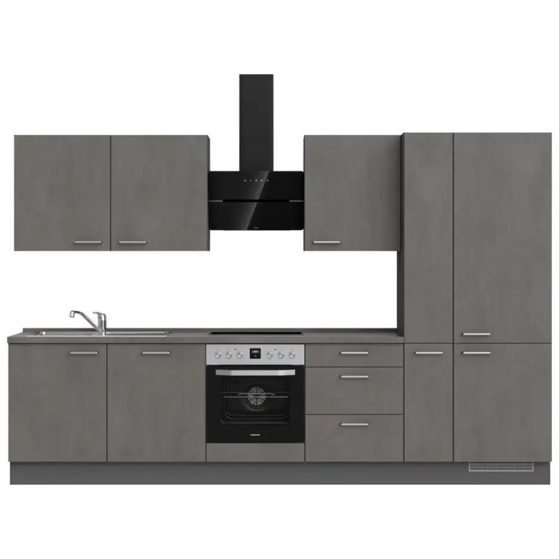 K&uuml;chenleerblock 330 cm in Schieferfarben