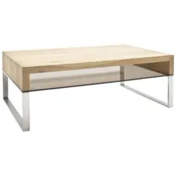 Couchtisch in Holz, Metall, Glas 110/70/39 cm