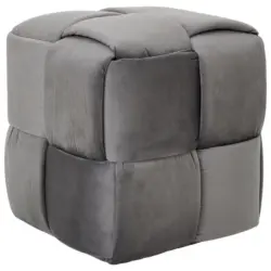 Hocker in Textil Dunkelgrau