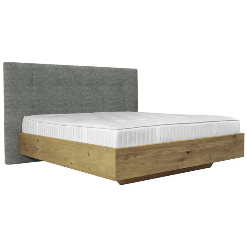 Boxspringbett 200/200 cm in Grau, Wildeiche