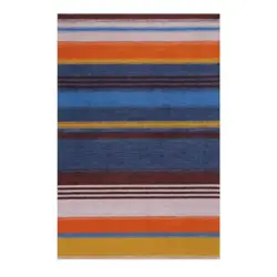 Flachwebeteppich 80/150 cm Petrol Multicolor