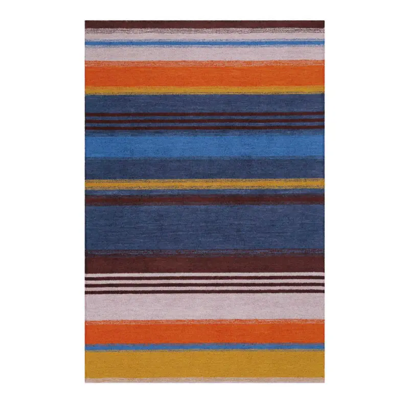 Flachwebeteppich 80/150 cm Petrol Multicolor