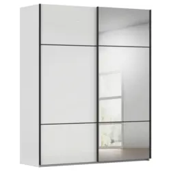 Schwebet&uuml;renschrank in Grau, Wei&szlig;