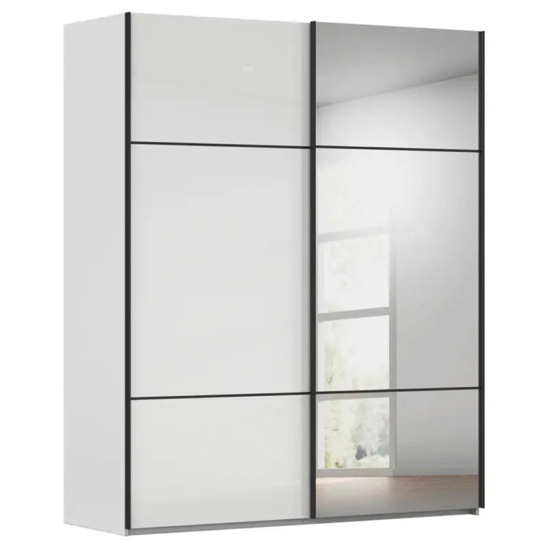 Schwebet&uuml;renschrank in Grau, Wei&szlig;