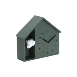 Wanduhr Peeking Doggy Waldgr&uuml;n