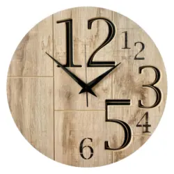 Wanduhr - Schwarz, Eichefarben