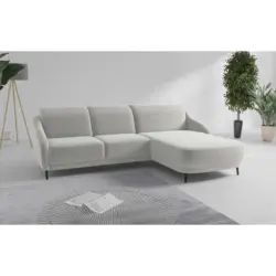 Ecksofa Blues V in Samt Sandfarben 271/191 cm