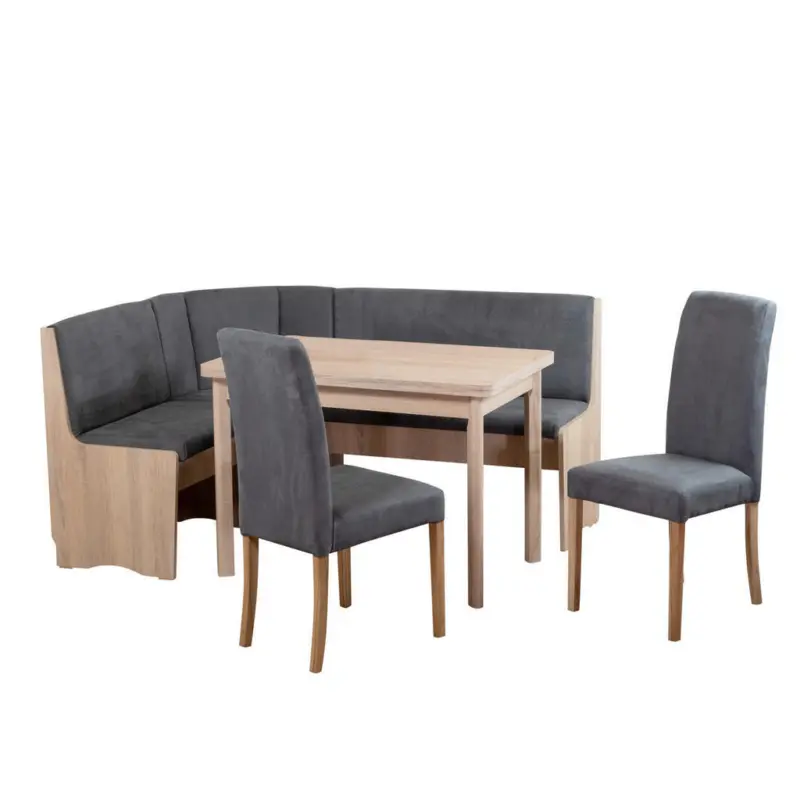 Eckbankgruppe in Textil, Holzwerkstoff Grau, Sonoma Eiche