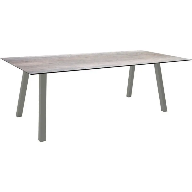 Gartentisch Kunststoff Grau rechteckig