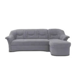 Ecksofa in Mikrofaser Dunkelgrau 232/146 cm