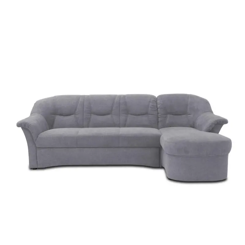 Ecksofa in Mikrofaser Dunkelgrau 232/146 cm