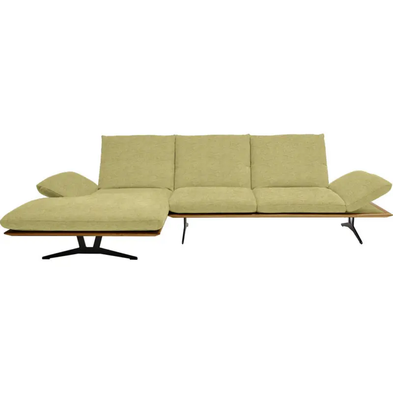 Ecksofa in Flachgewebe Limette 159/314 cm