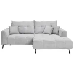 Ecksofa in Cord Hellgrau 250/185 cm
