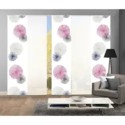 Fl&auml;chenvorhang Rawlins, 5-Tlg. in Flieder halbtransparent