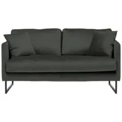 2-Sitzer-Sofa in Samt Dunkelgrau