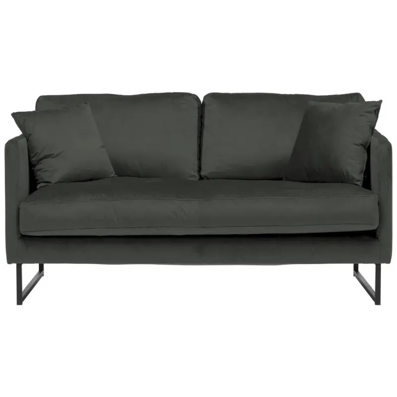 2-Sitzer-Sofa in Samt Dunkelgrau