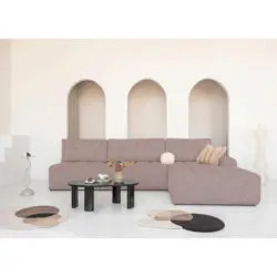 Ecksofa in Rot 338/184 cm