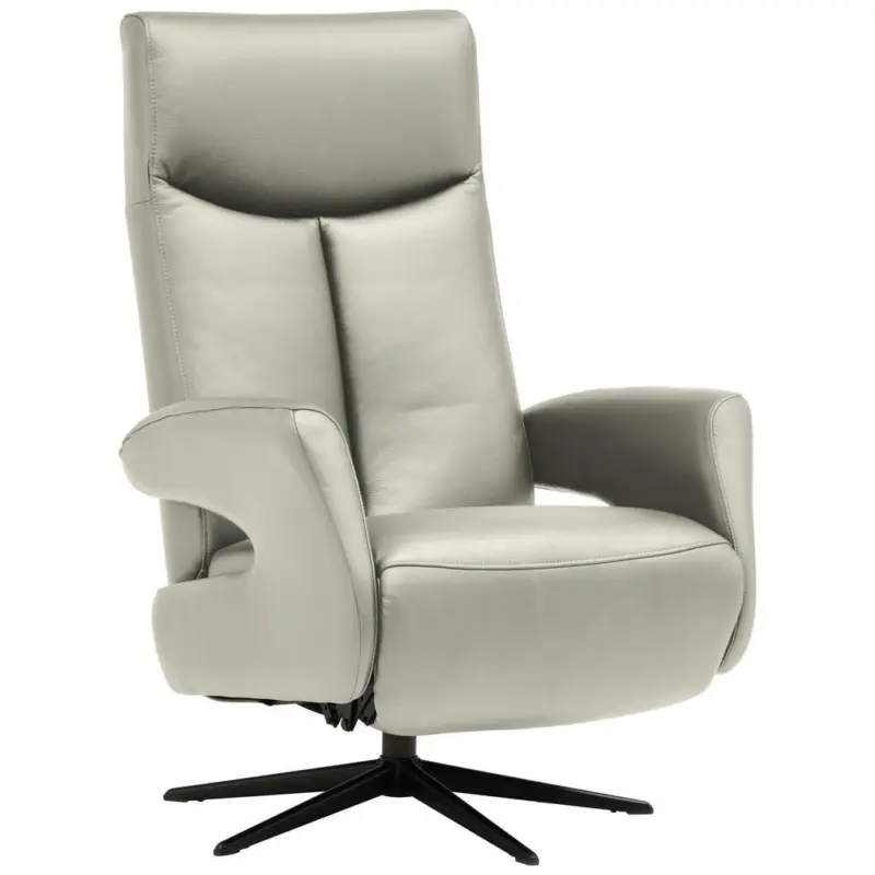 Relaxsessel in Leder Hellgrau