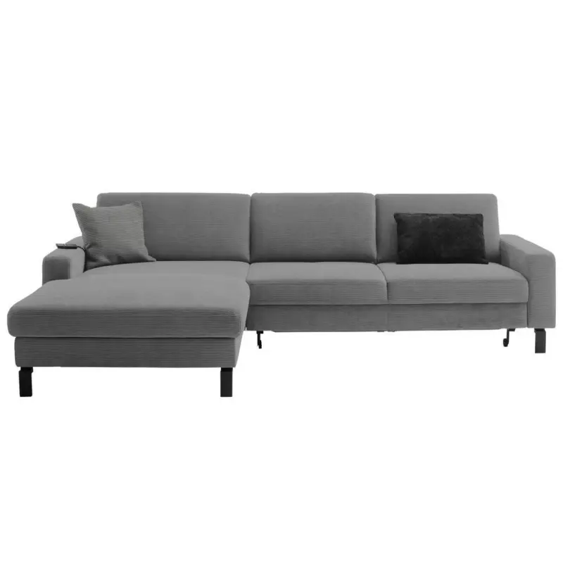 Ecksofa in Cord Grau