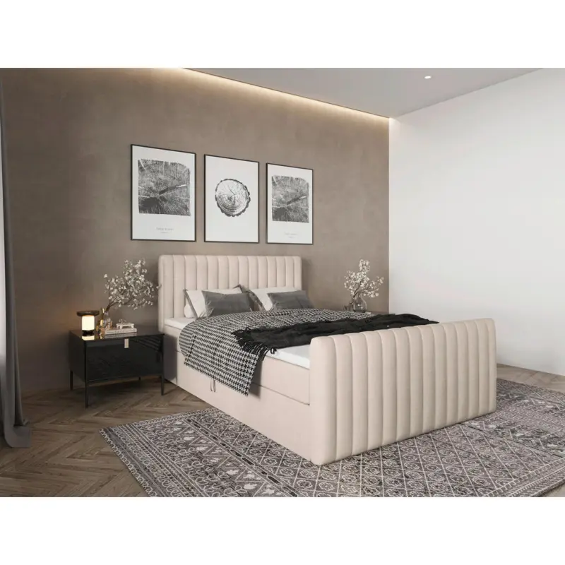Boxbett 140/200 cm in Creme
