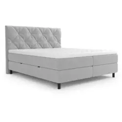 Boxbett 180/200 cm in Hellgrau