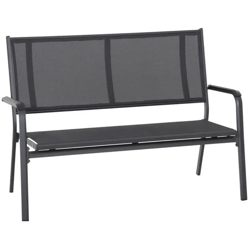 Gartenbank 139/97/67 cm in Anthrazit, Schwarz