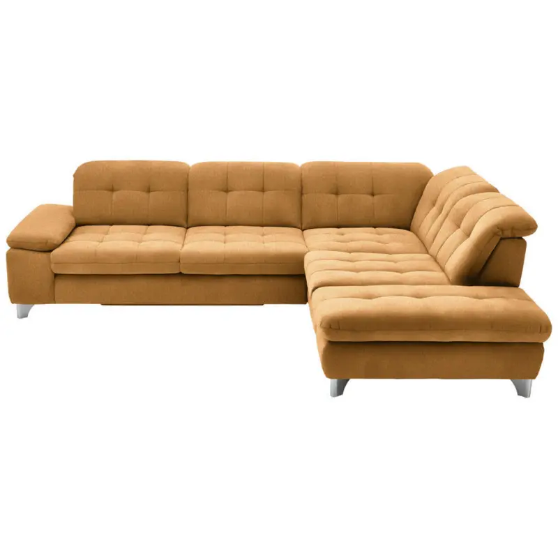 Ecksofa in Chenille Currygelb 310/260 cm