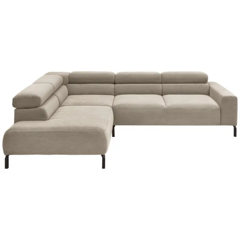 Ecksofa in Feincord Sandfarben 219/273 cm