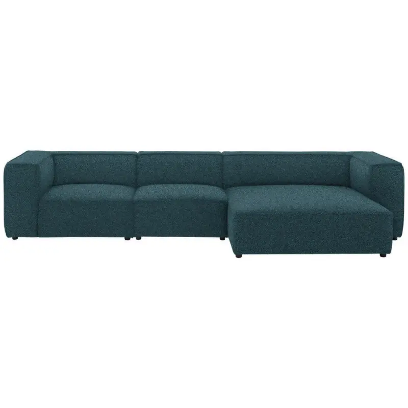 Ecksofa in Flachgewebe Blau 341/164 cm