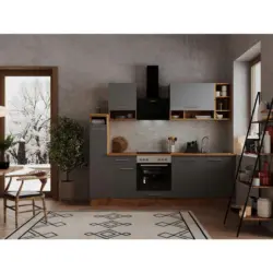 K&uuml;chenblock 250 cm in Eichefarben