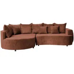 Ecksofa in Chenille Braun 194/307 cm