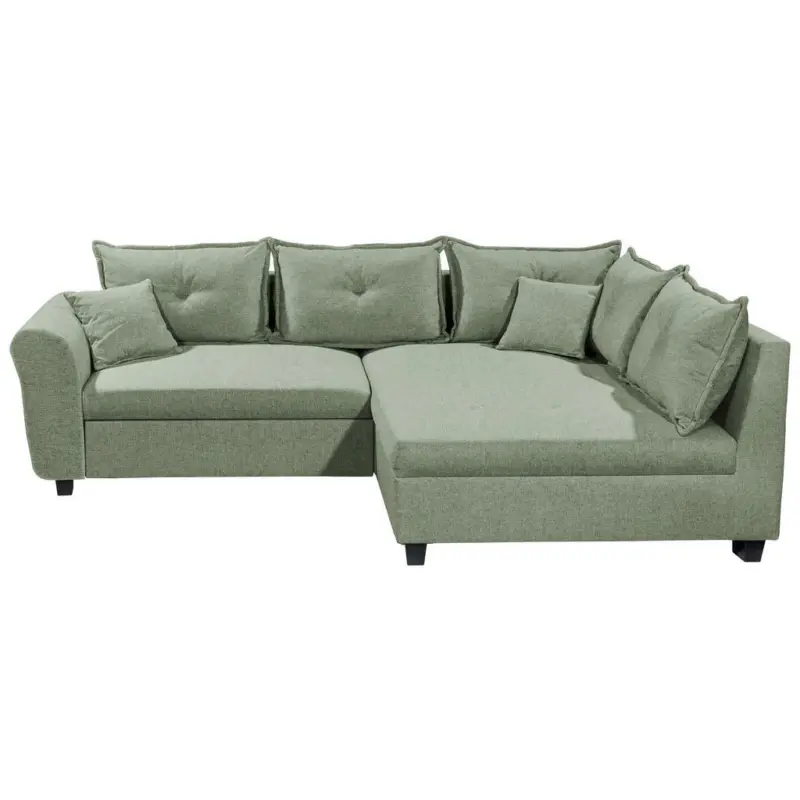 Ecksofa in Webstoff Gr&uuml;n