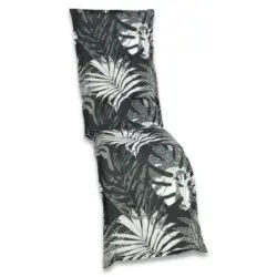 Relaxsesselauflage in Grau, Schwarz, Wei&szlig; Bl&auml;tter