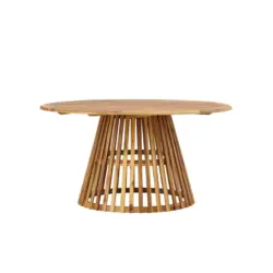 Gartentisch Holz Akaziefarben rund