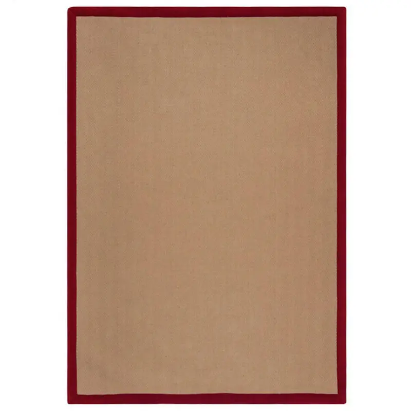 Juteteppich 120/170 cm Kira Jute Naturfarben, Rot