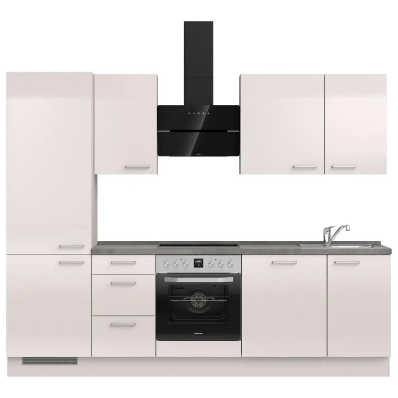 K&uuml;chenblock 270 cm in Schieferfarben, Hellgrau