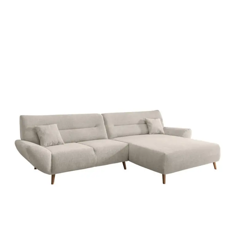 Ecksofa in Chenille Beige 290/166 cm